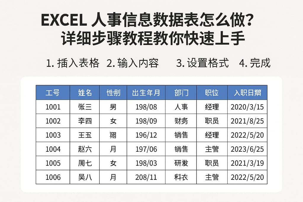 excel人事信息数据表怎么做？详细步骤教程教你快速上手