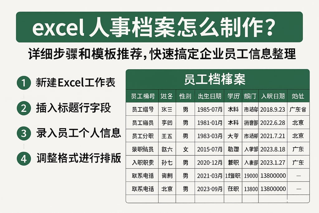excel人事档案怎么制作？详细步骤和模板推荐，快速搞定企业员工信息整理