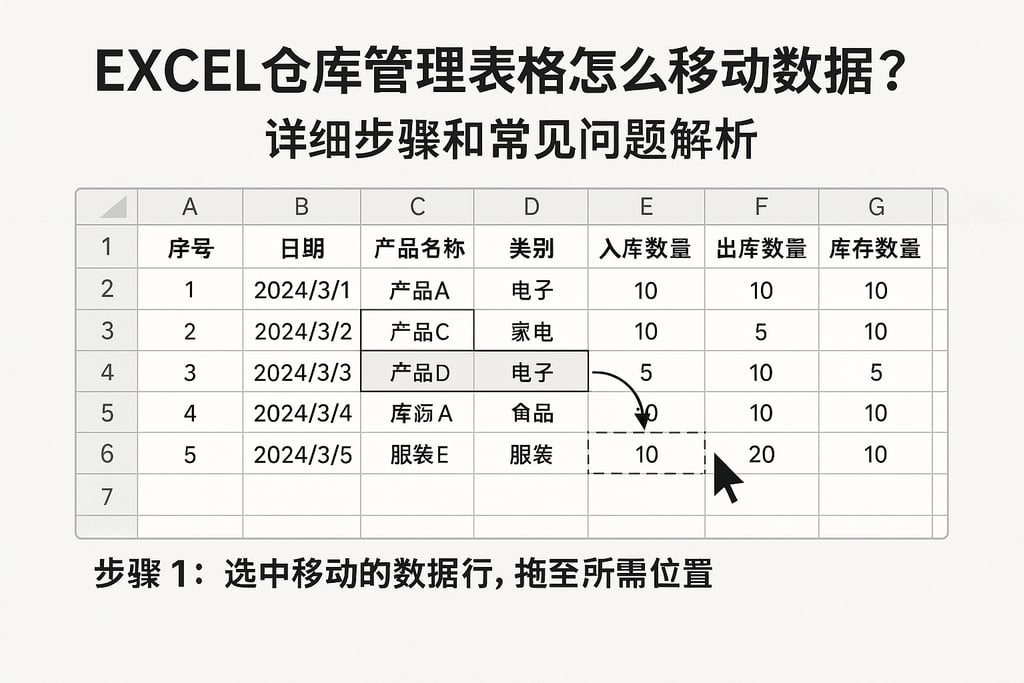 excel仓库管理表格怎么移动数据？详细步骤和常见问题解析
