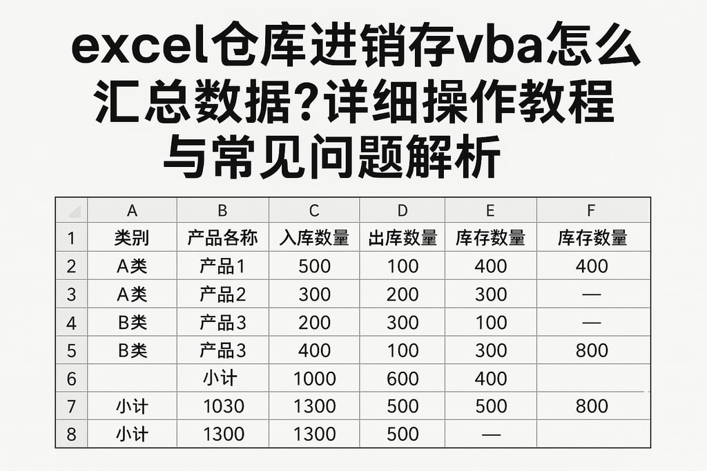 excel仓库进销存vba怎么汇总数据？详细操作教程与常见问题解析