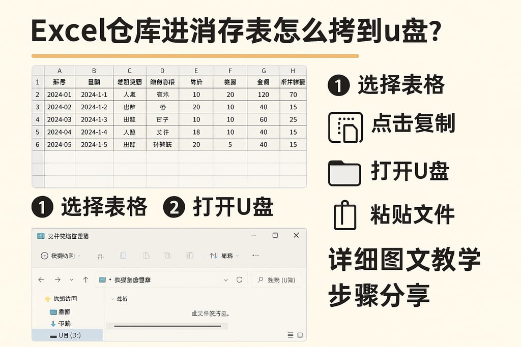 excel仓库进销存表格怎么拷到u盘？详细图文教学步骤分享