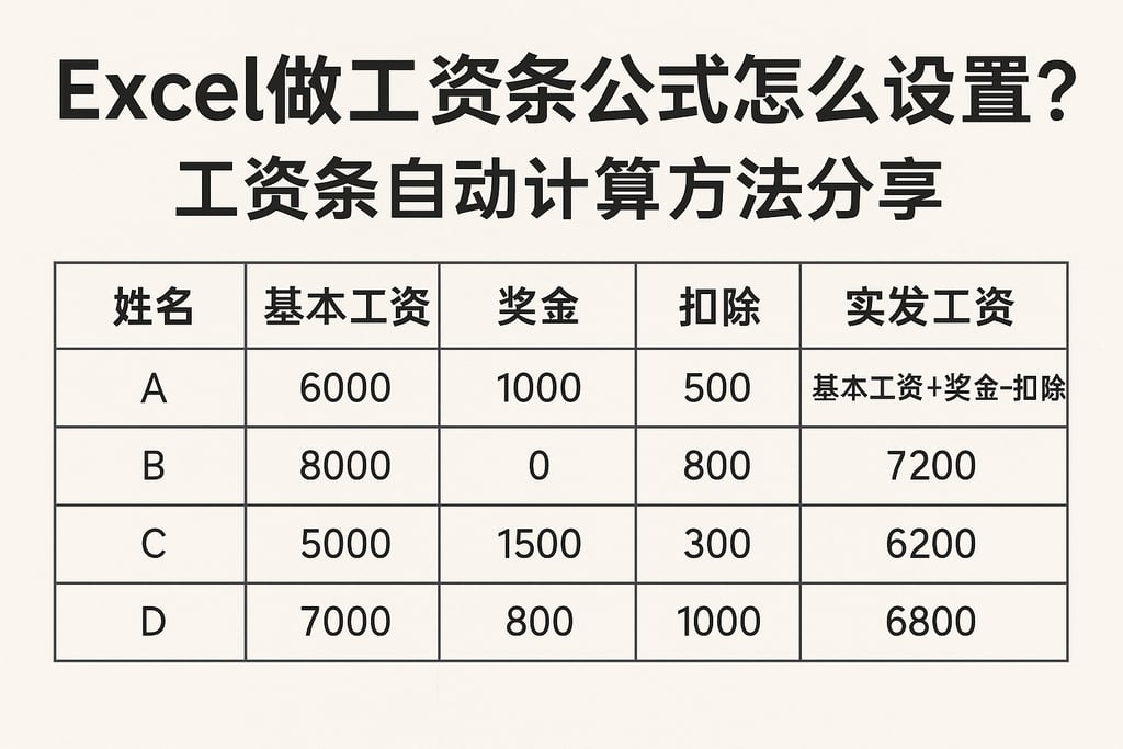 excel做工资条公式怎么设置？工资条自动计算方法分享