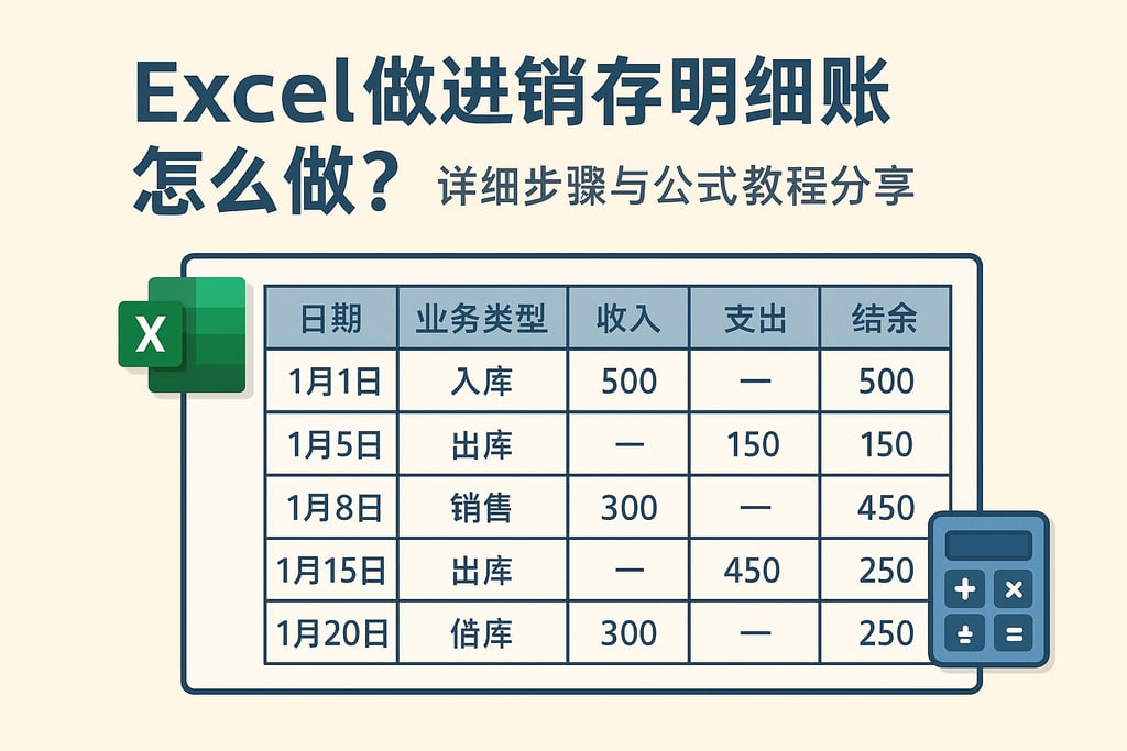 excel做进销存明细账怎么做？详细步骤与公式教程分享