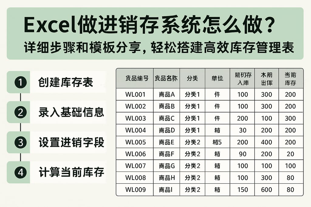 excel做进销存系统怎么做？详细步骤和模板分享，轻松搭建高效库存管理表