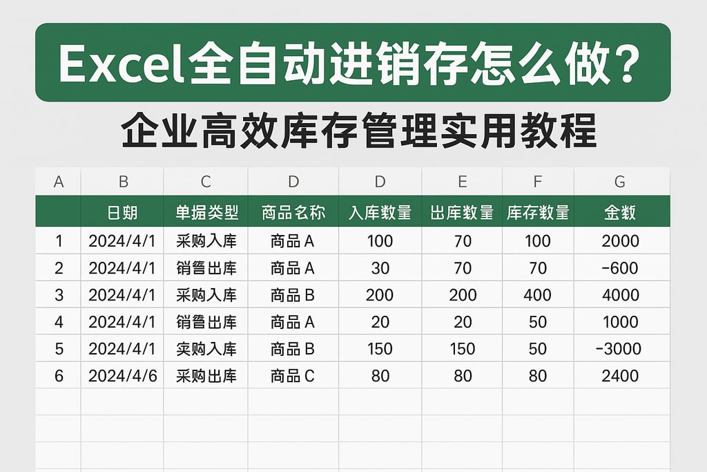 excel全自动进销存怎么做？企业高效库存管理实用教程