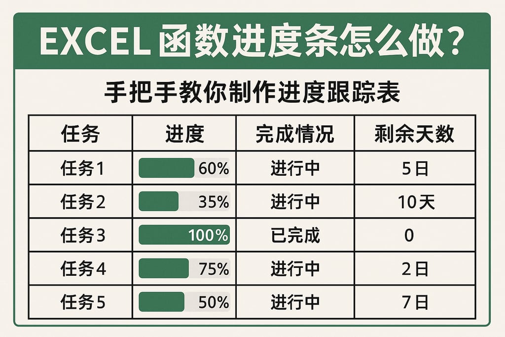 excel函数进度条怎么做？手把手教你制作进度跟踪表