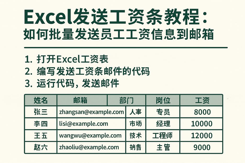 excel发送工资条教程：如何批量发送员工工资信息到邮箱