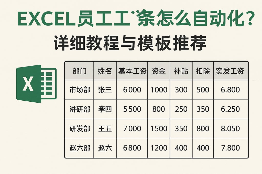 excel员工工资条怎么自动生成？详细教程与模板推荐