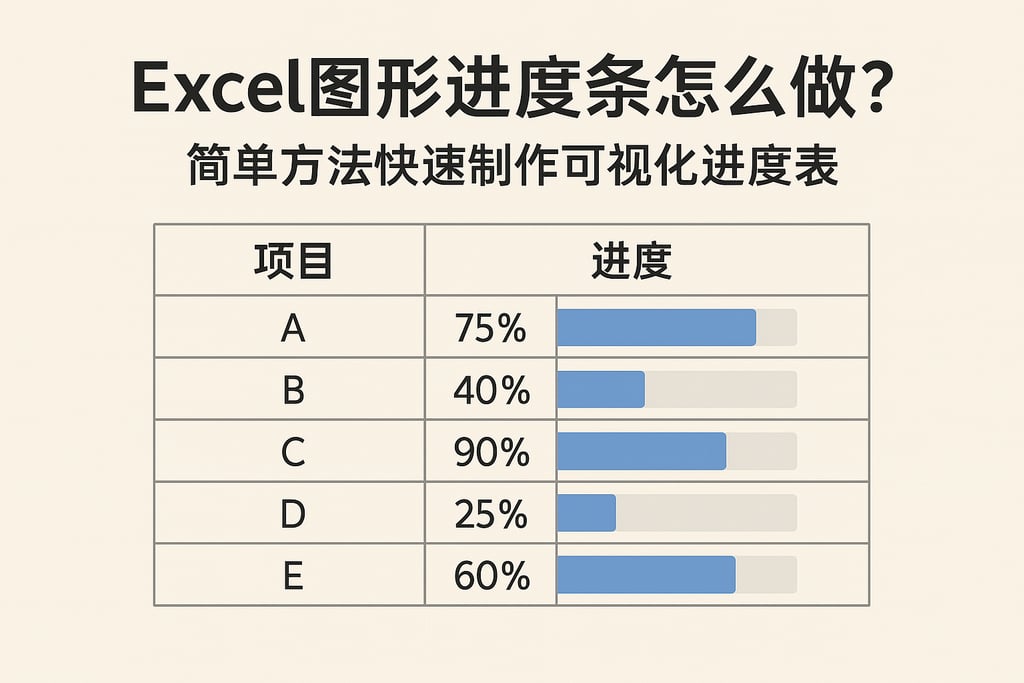 excel图形进度条怎么做？简单方法快速制作可视化进度表