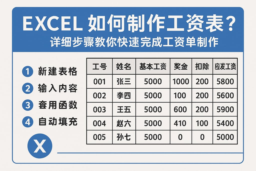 excel如何制作工资表？详细步骤教你快速完成工资单制作