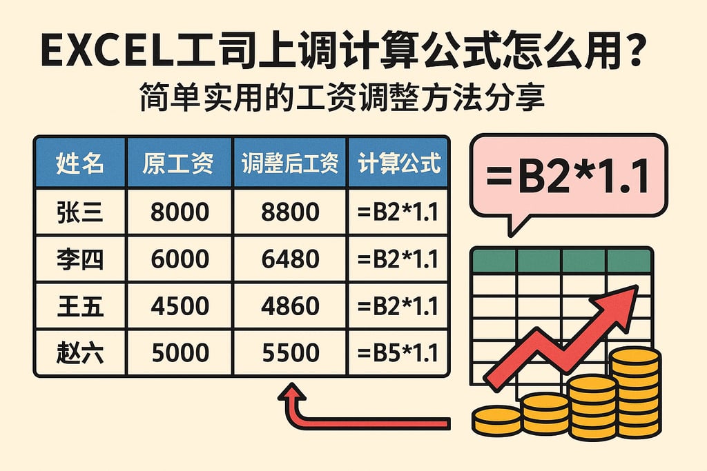 excel工资上调计算公式怎么用？简单实用的工资调整方法分享