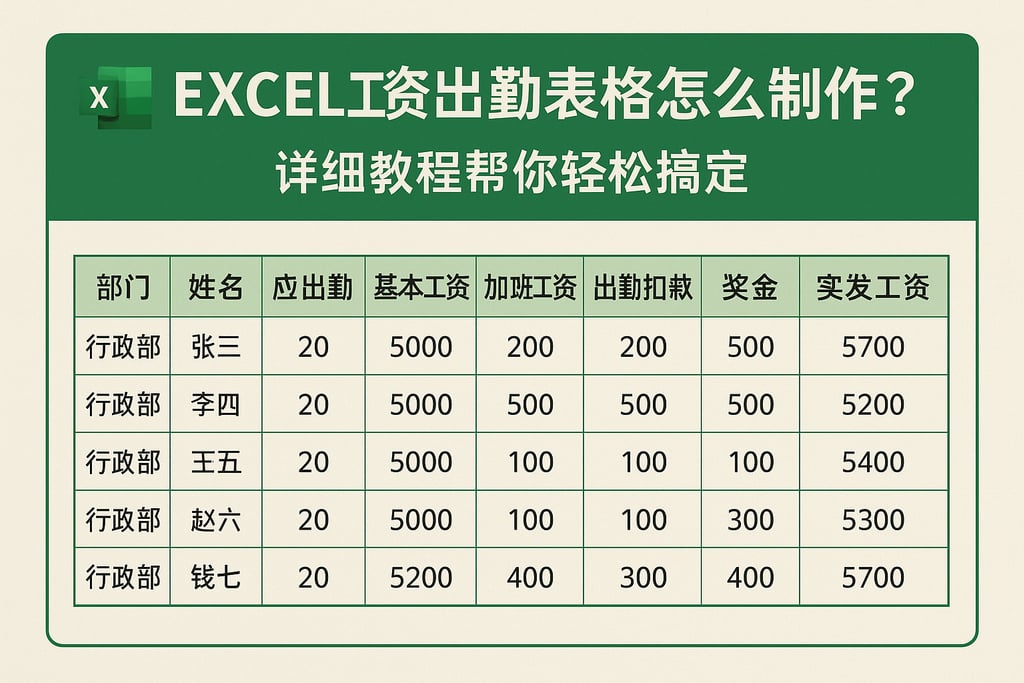 excel工资出勤表格怎么制作？详细教程帮你轻松搞定