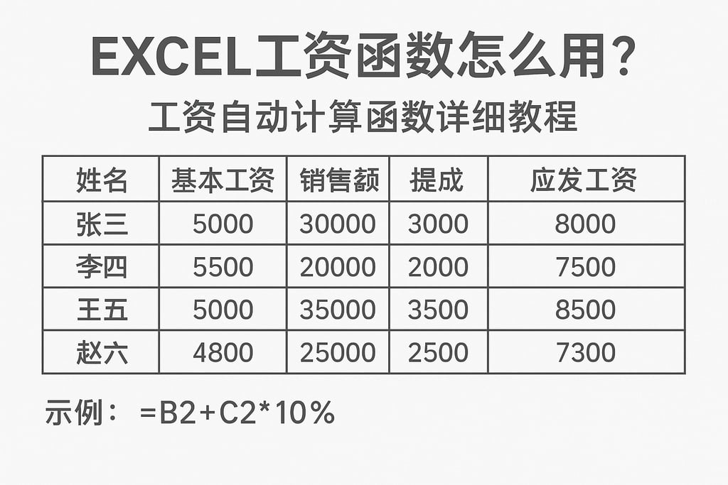 excel工资函数怎么用？工资自动计算函数详细教程