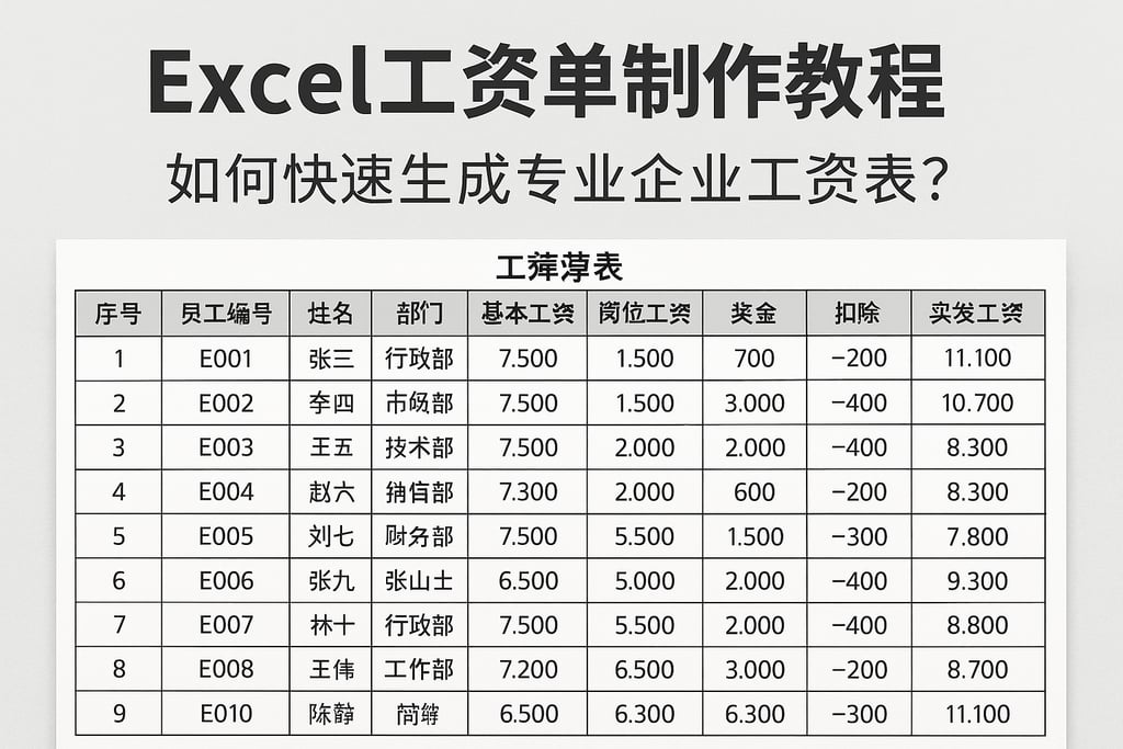 excel工资单制作教程：如何快速生成专业企业工资表？