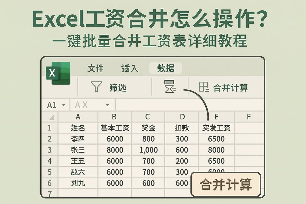 excel工资合并怎么操作？一键批量合并工资表详细教程