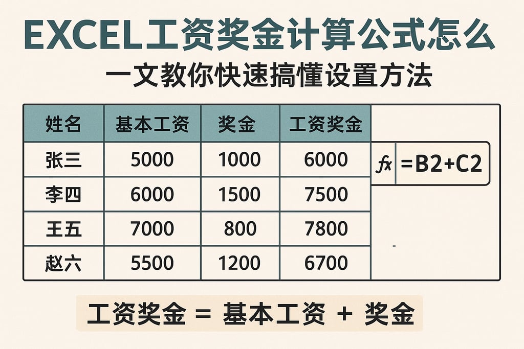 excel工资奖金计算公式怎么用？一文教你快速搞懂设置方法