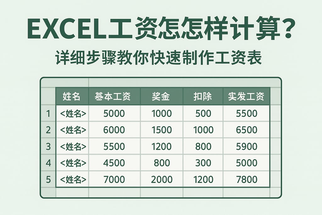 excel工资怎样计算？详细步骤教你快速制作工资表