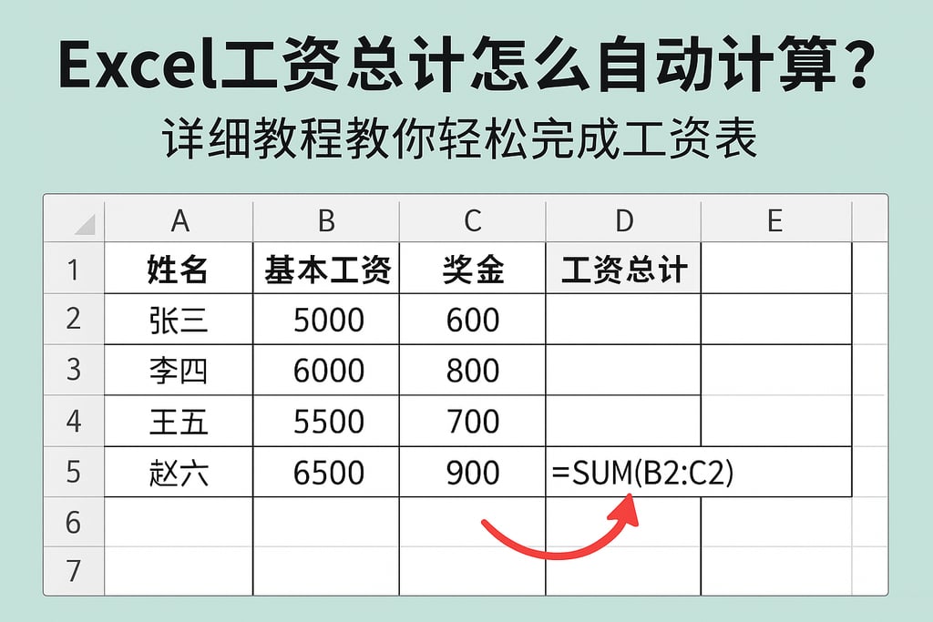 excel工资总计怎么自动计算？详细教程教你轻松完成工资表
