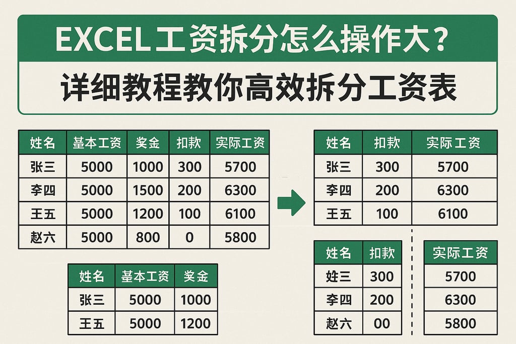 excel工资拆分怎么操作？详细教程教你高效拆分工资表