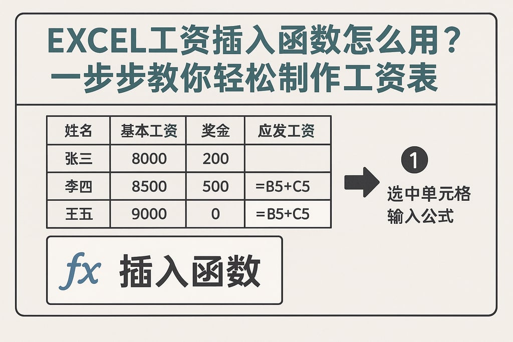 excel工资插入函数怎么用？一步步教你轻松制作工资表
