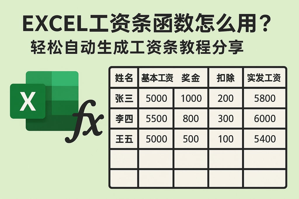 excel工资条函数怎么用？轻松自动生成工资条教程分享