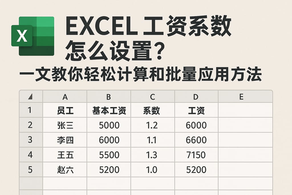 excel工资系数怎么设置？一文教你轻松计算和批量应用方法