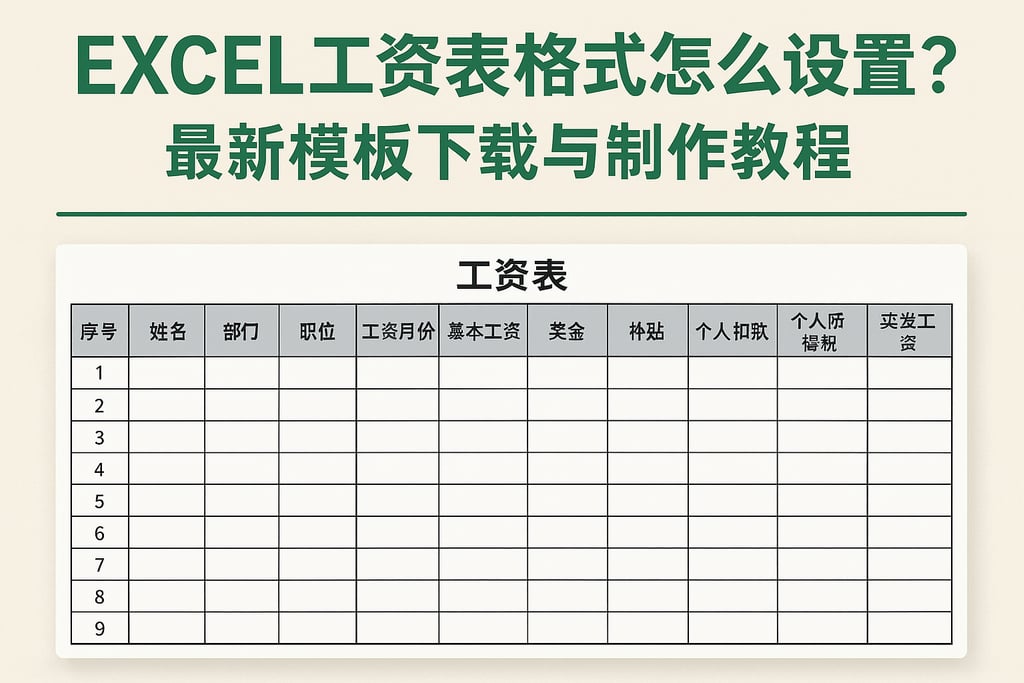 excel工资表格式怎么设置？最新模板下载与制作教程