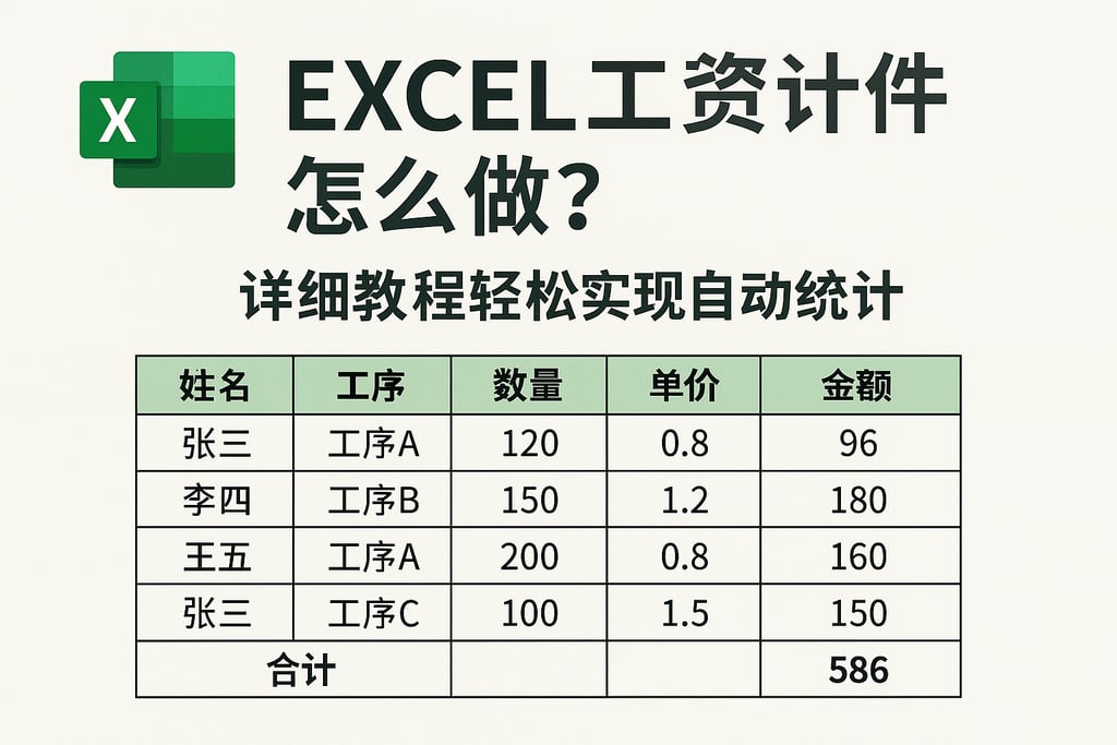 excel工资计件怎么做？详细教程轻松实现自动统计