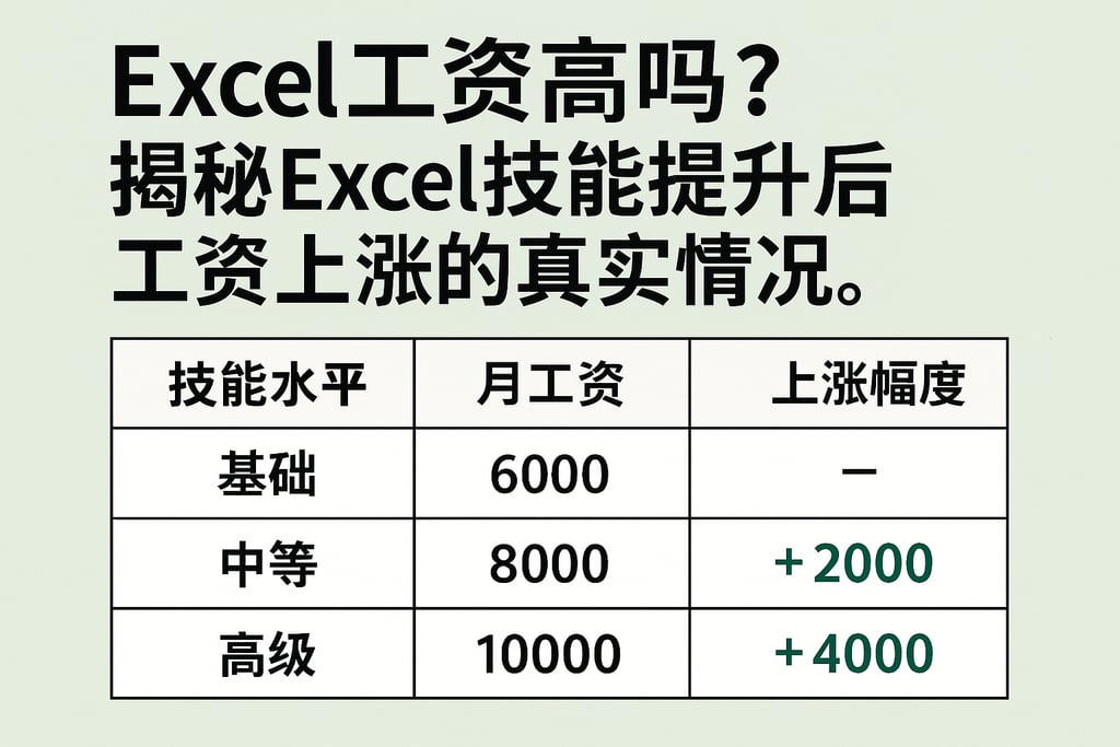 excel工资高吗？揭秘Excel技能提升后工资上涨的真实情况