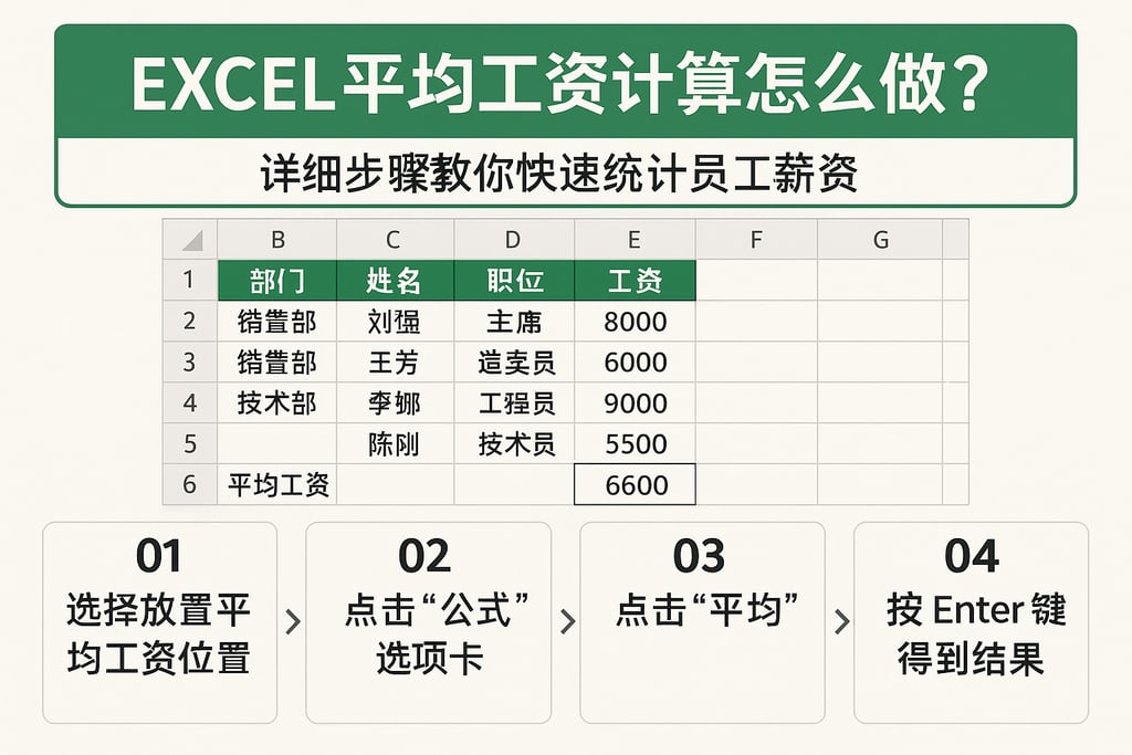 excel平均工资计算怎么做？详细步骤教你快速统计员工薪资