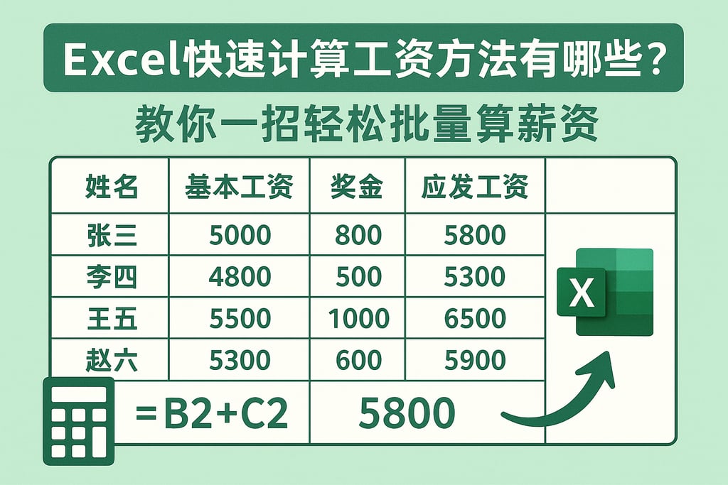 excel快速计算工资方法有哪些？教你一招轻松批量算薪资
