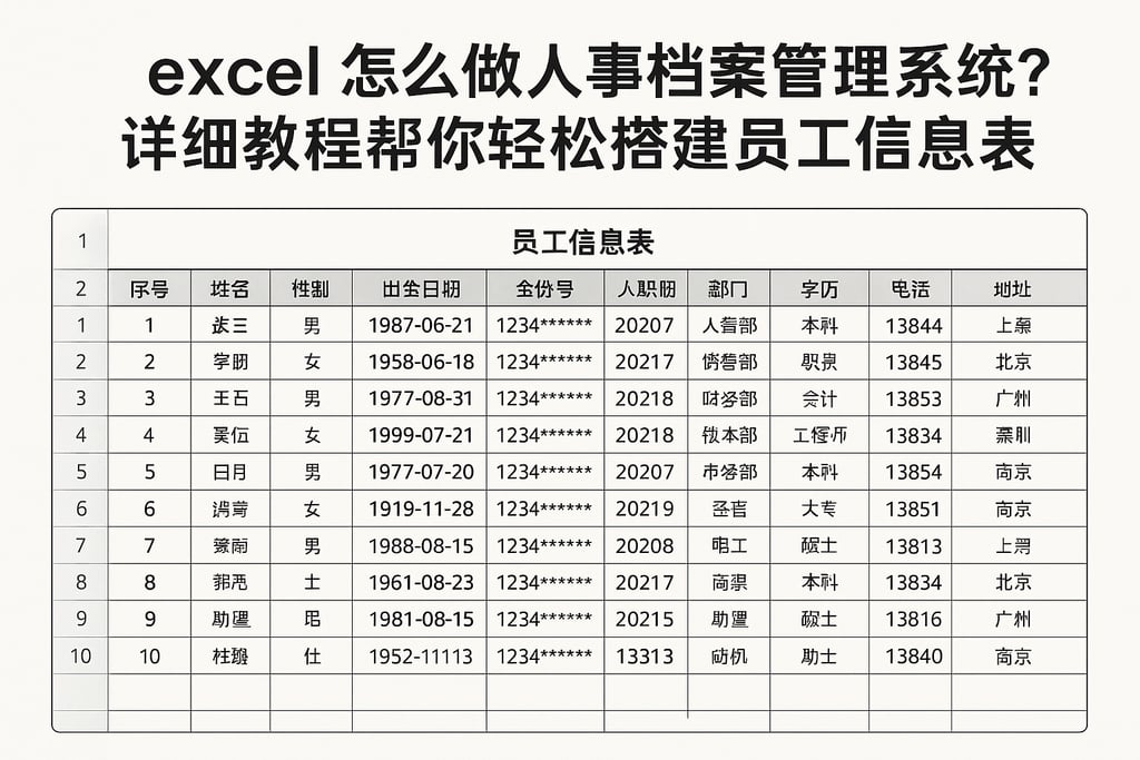 excel怎么做人事档案管理系统？详细教程帮你轻松搭建员工信息表