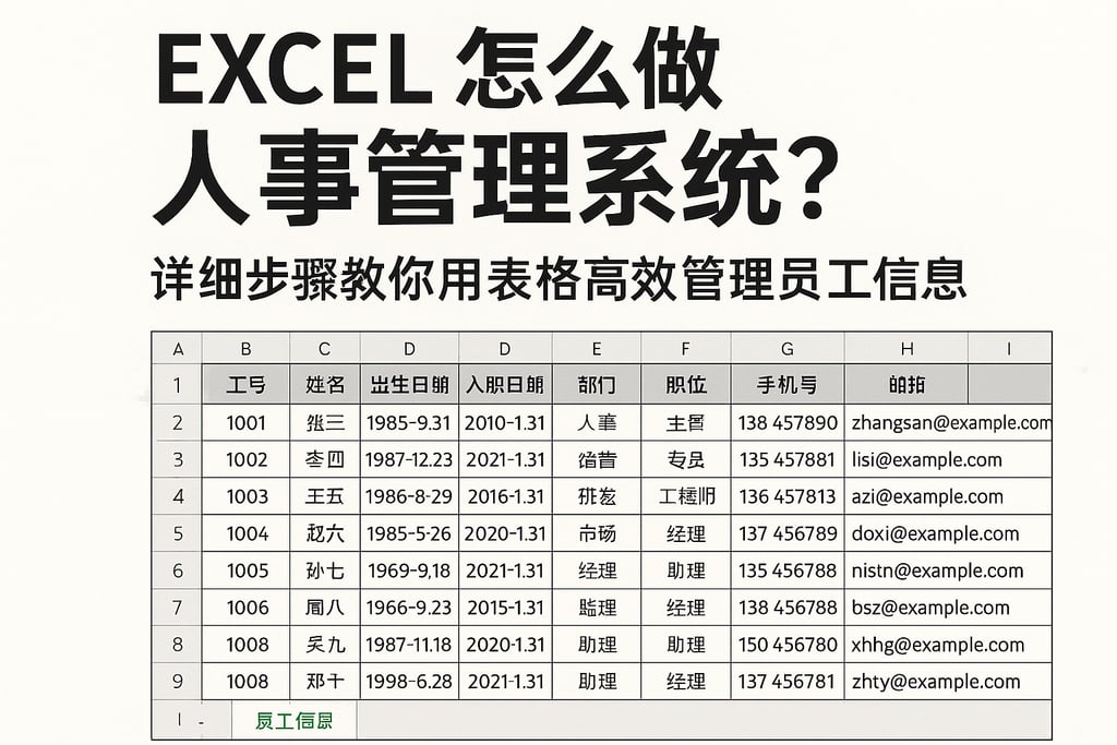 excel怎么做人事管理系统？详细步骤教你用表格高效管理员工信息