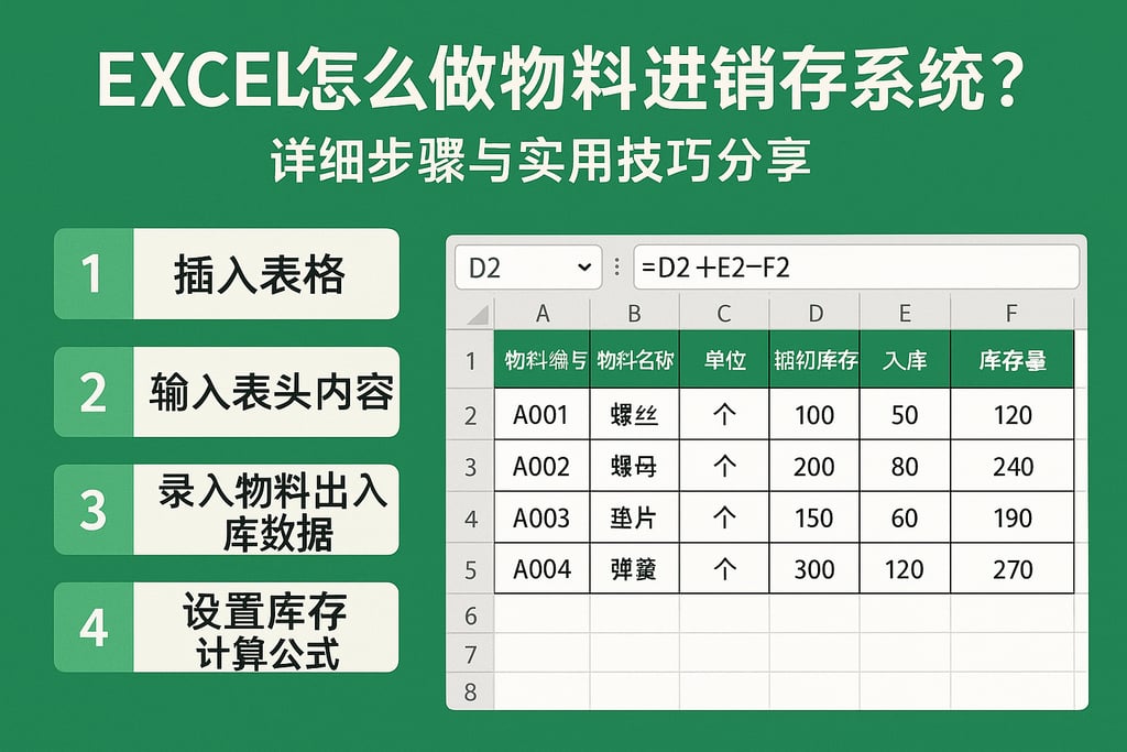 excel怎么做物料进销存系统？详细步骤与实用技巧分享