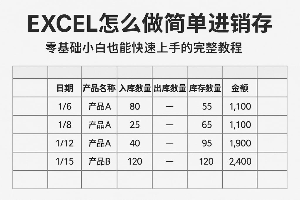 excel怎么做简单进销存，零基础小白也能快速上手的完整教程