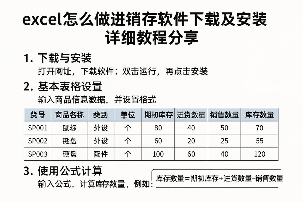 excel怎么做进销存软件下载及安装详细教程分享