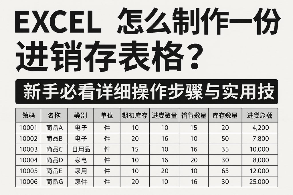 excel怎么制作一份进销存表格？新手必看详细操作步骤与实用技巧