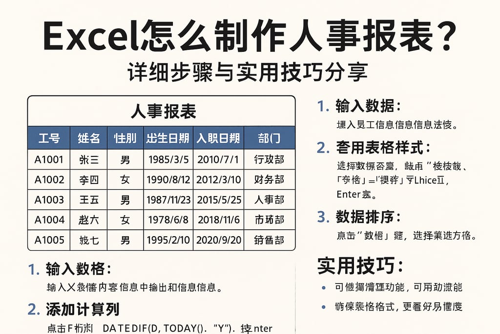 excel怎么制作人事报表？详细步骤与实用技巧分享