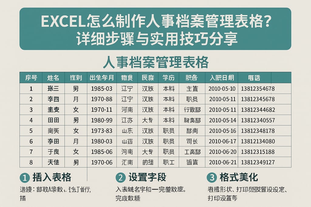 excel怎么制作人事档案管理表格？详细步骤与实用技巧分享