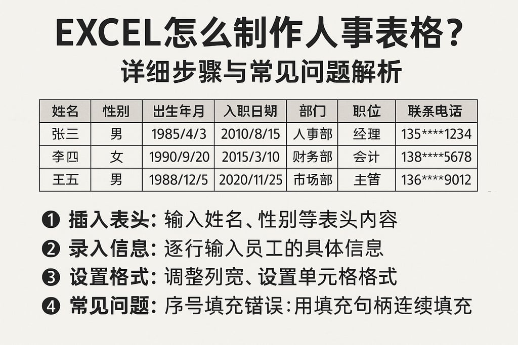 excel怎么制作人事表格？详细步骤与常见问题解析