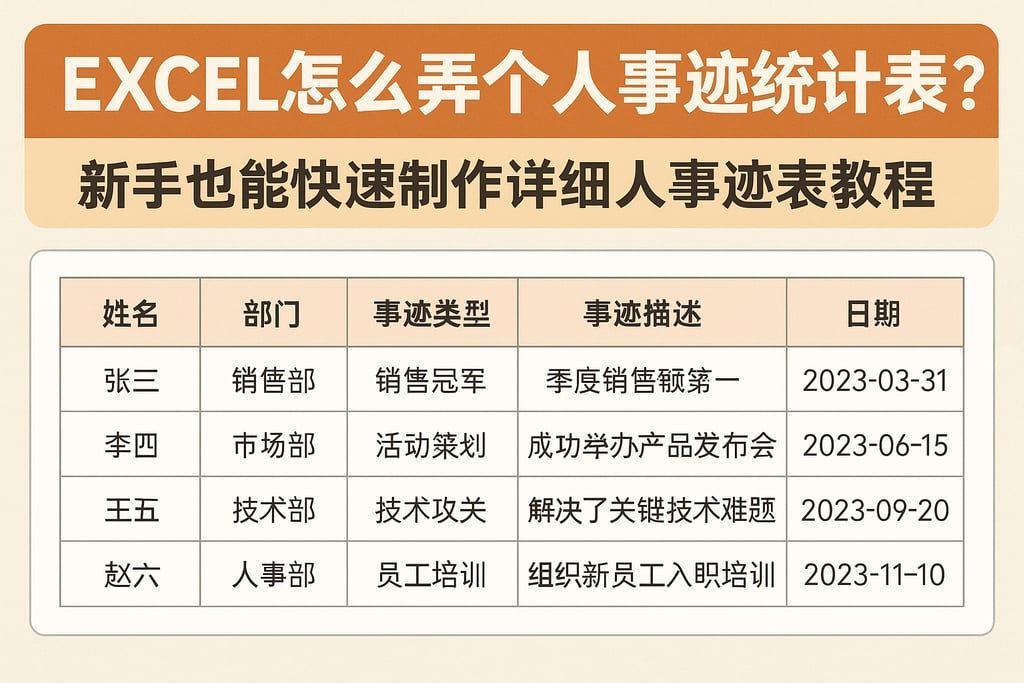 excel怎么弄个人事迹统计表？新手也能快速制作详细人事迹表教程