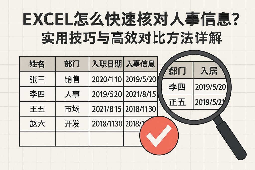 excel怎么快速核对人事信息？实用技巧与高效对比方法详解