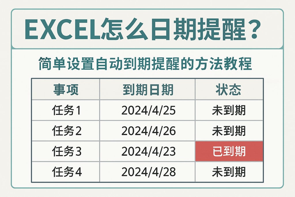 excel怎么日期提醒？简单设置自动到期提醒的方法教程