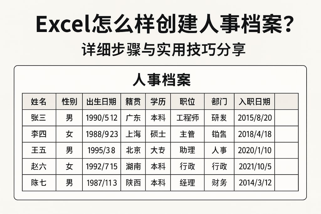 excel怎么样创建人事档案？详细步骤与实用技巧分享