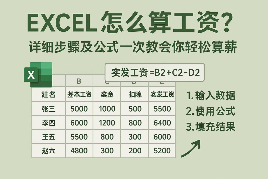 excel怎么算工资？详细步骤及公式一次教会你轻松算薪