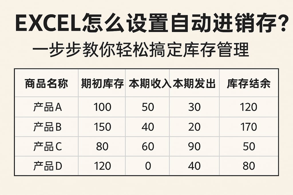 excel怎么设置自动进销存？一步步教你轻松搞定库存管理