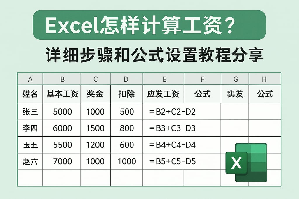 excel怎样计算工资？详细步骤和公式设置教程分享