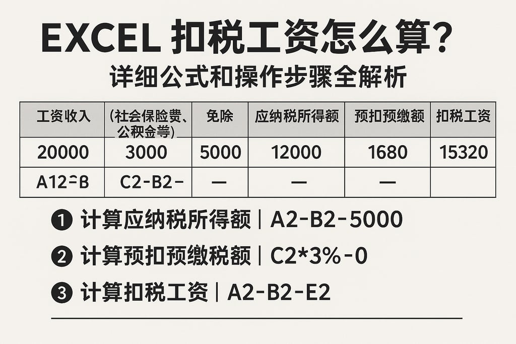 excel扣税工资怎么计算？详细公式和操作步骤全解析