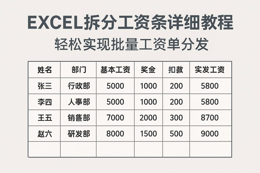 excel拆分工资条详细教程，轻松实现批量工资单分发
