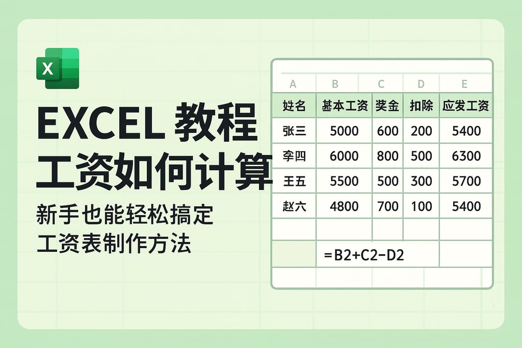 excel教程工资如何计算？新手也能轻松搞定工资表制作方法